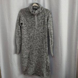 Athleta Wool Sweater Dress Womens S Traverse City Gray Cowl Neck